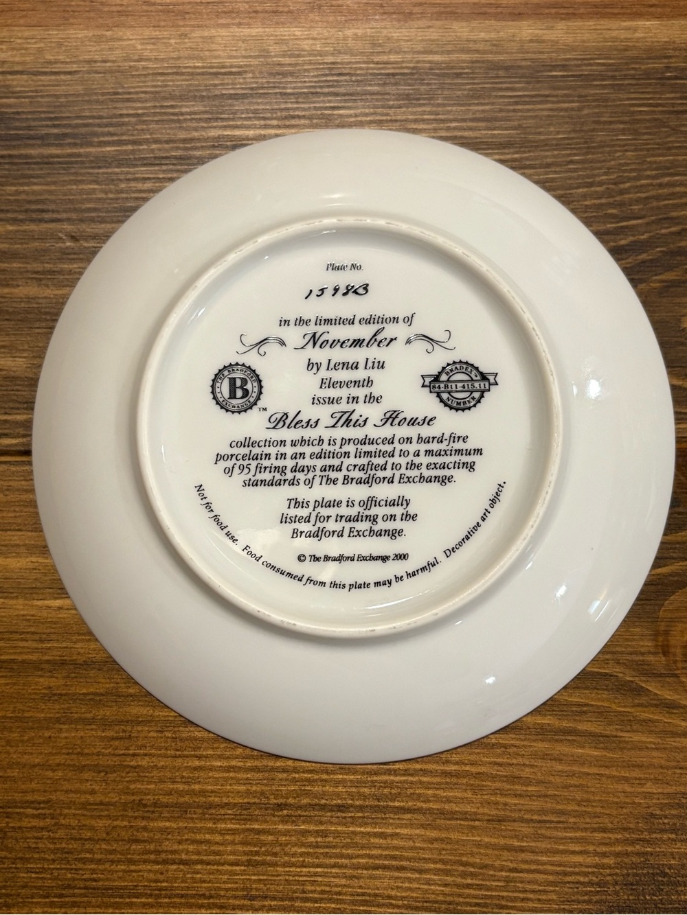 Bradford Exchange collector plate birds November Lena Liu Bless This House - Picture 2 of 5